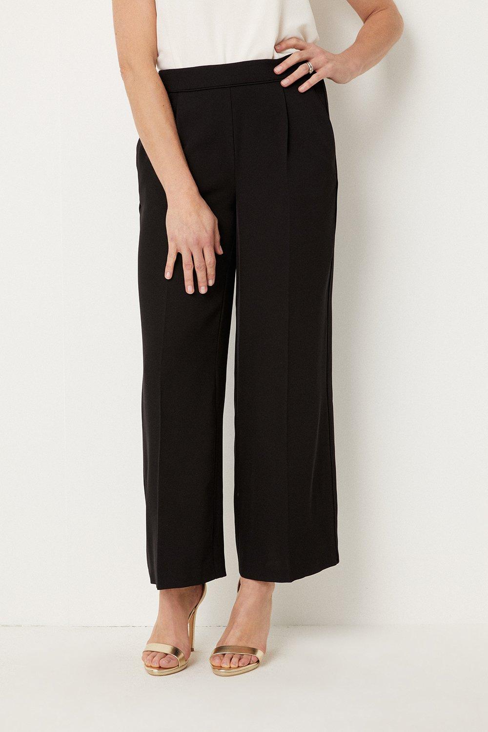 Womens Pull On Wide Leg Trousers