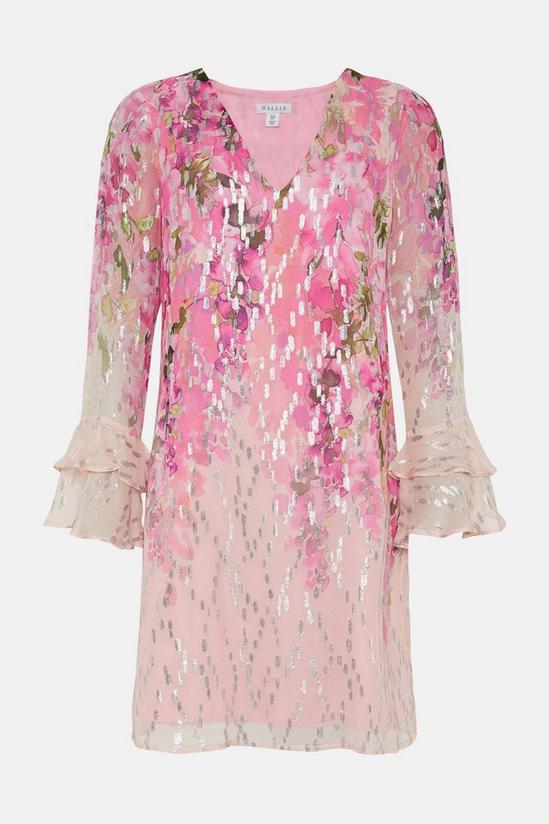 Wallis Floral Print Glitter Shift Dress 5