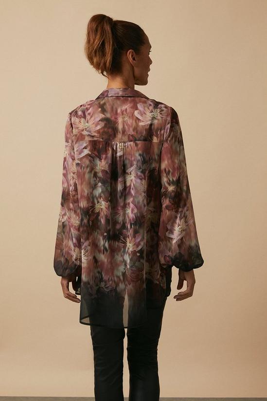 Wallis Blush Blurred Floral Border High Low Shirt 3