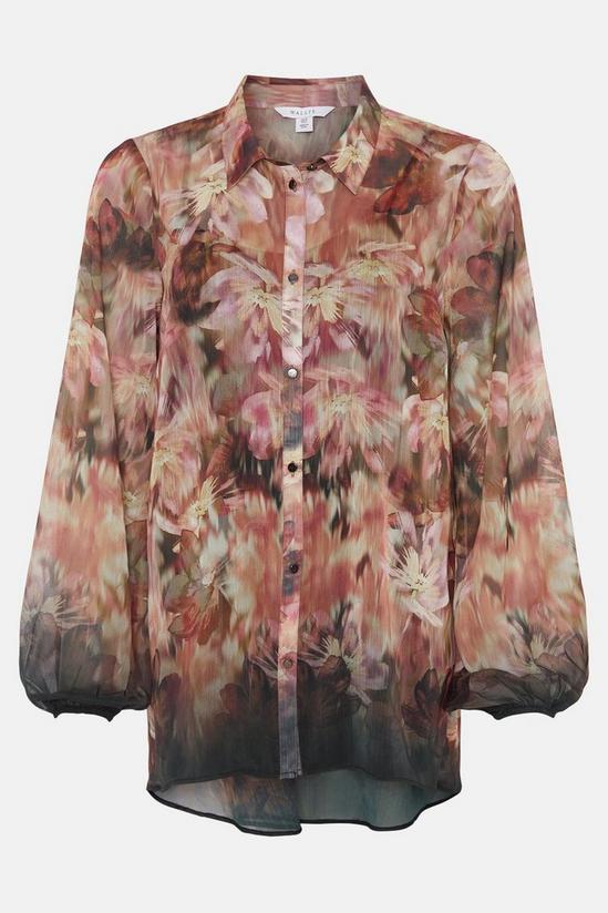 Wallis Blush Blurred Floral Border High Low Shirt 5