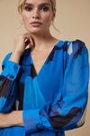 Wallis Blue Abstract Blouson Sleeve Wrap Dress thumbnail 4