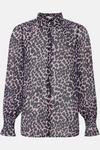 Wallis Blush Leopard Shirred Cuff Shirt thumbnail 5