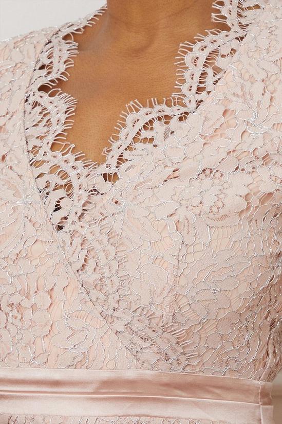 Wallis Glitter Lace Angel Sleeve Midi Dress 4