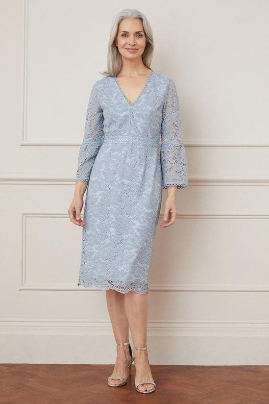 Wallis Lace Flare Sleeve Midi Dress 1