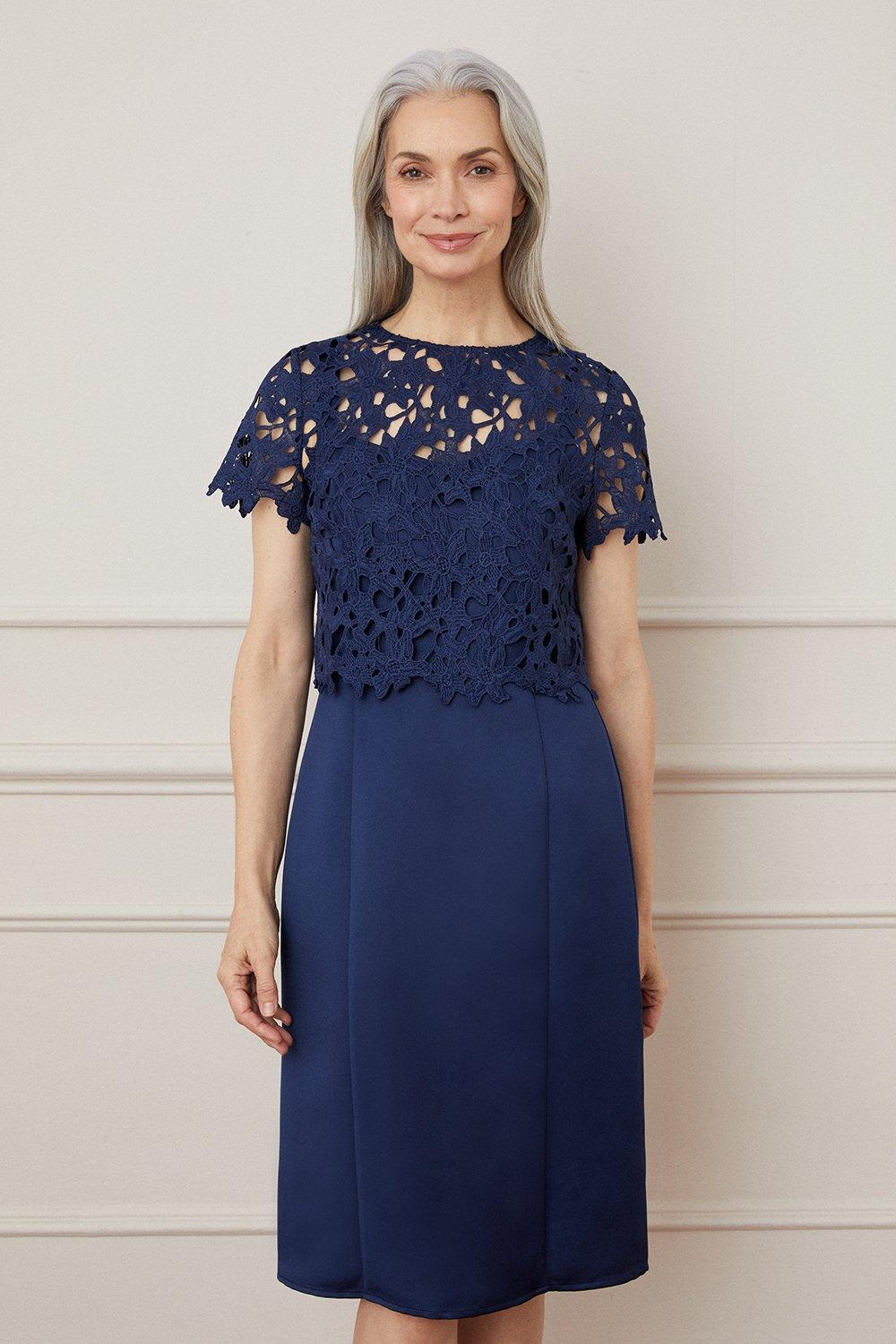 Navy lace dresses on sale uk