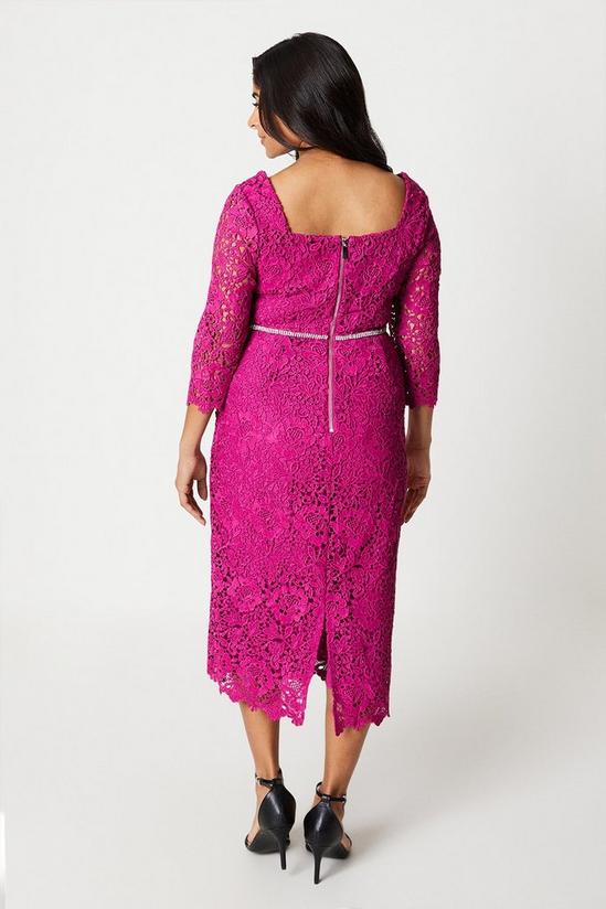 Wallis Petite Lace Embellished Waist Midi Dress 3