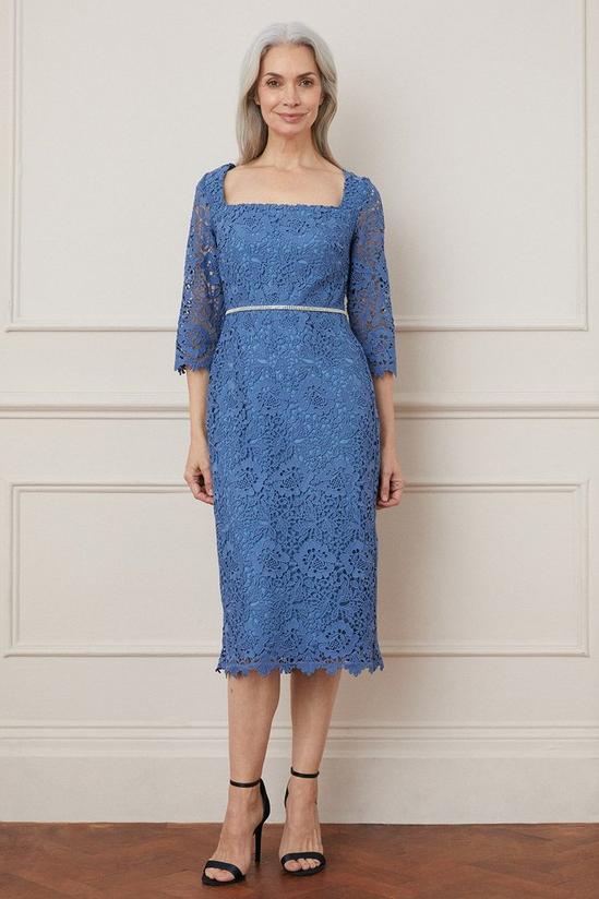 Wallis Lace Embellished Waist Midi Dress 1