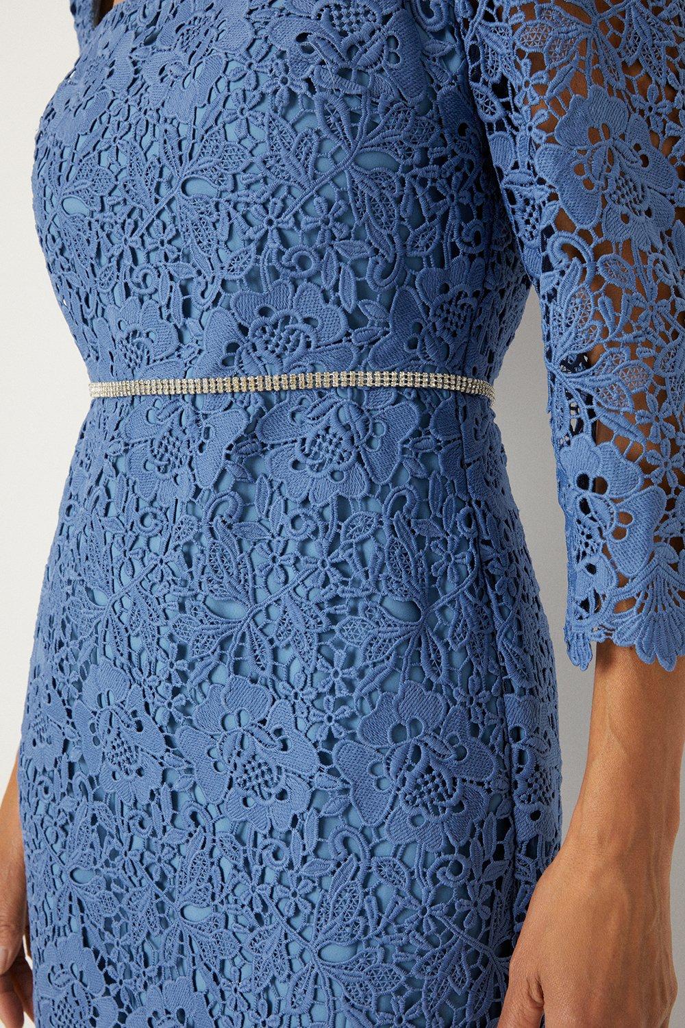 Wallis blue lace clearance dress