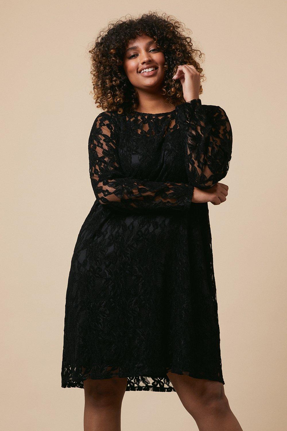 Black Lace Sweetheart Dress