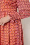 Wallis Orange Geo Print Button Midi Dresses thumbnail 6