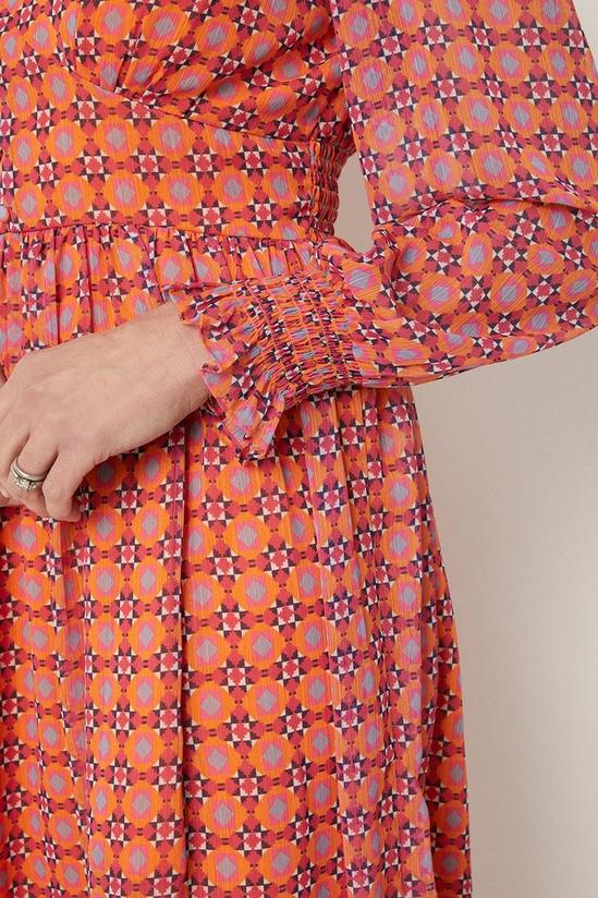 Wallis Orange Geo Print Button Midi Dresses 6