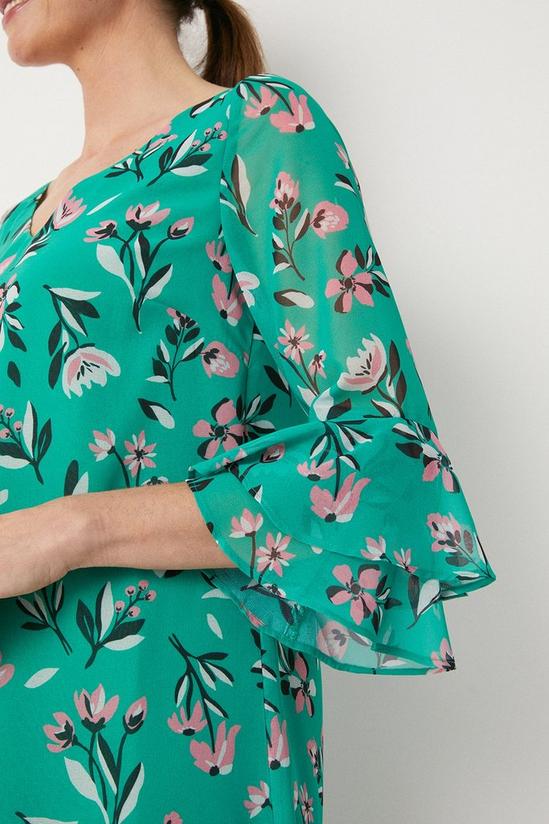 Wallis Green Floral Print Shift Dress 4