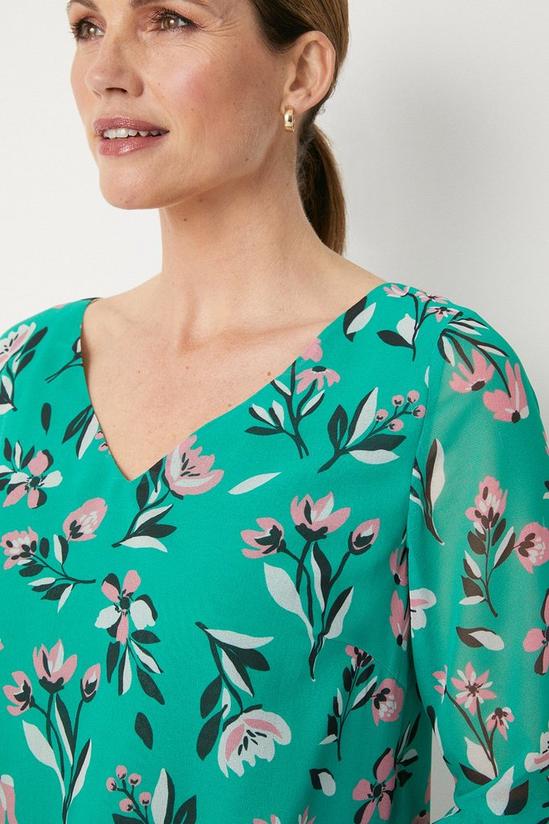 Wallis Green Floral Print Shift Dress 6
