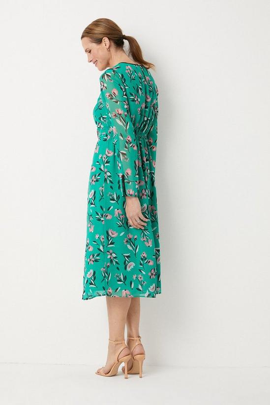 Wallis Green Floral Print Midi Dress 3