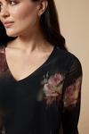 Wallis Curve Blurred Floral Ruffle Sleeve Shift Dress thumbnail 4