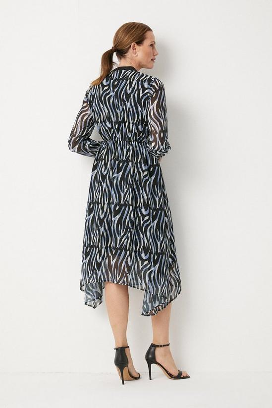 Wallis Blue Zebra Pleated Midi Dress 3