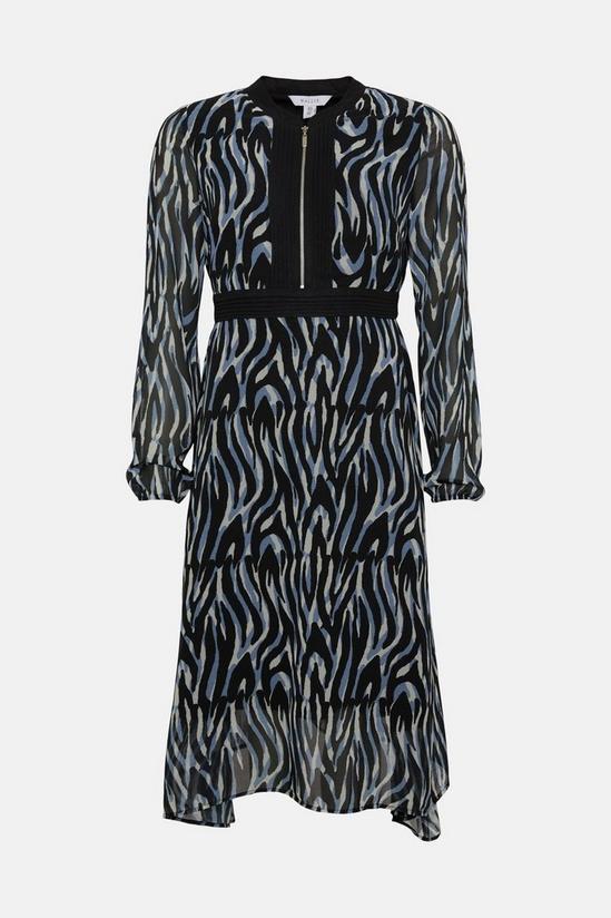 Wallis Blue Zebra Pleated Midi Dress 5