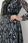 Wallis Blue Zebra Pleated Midi Dress thumbnail 6