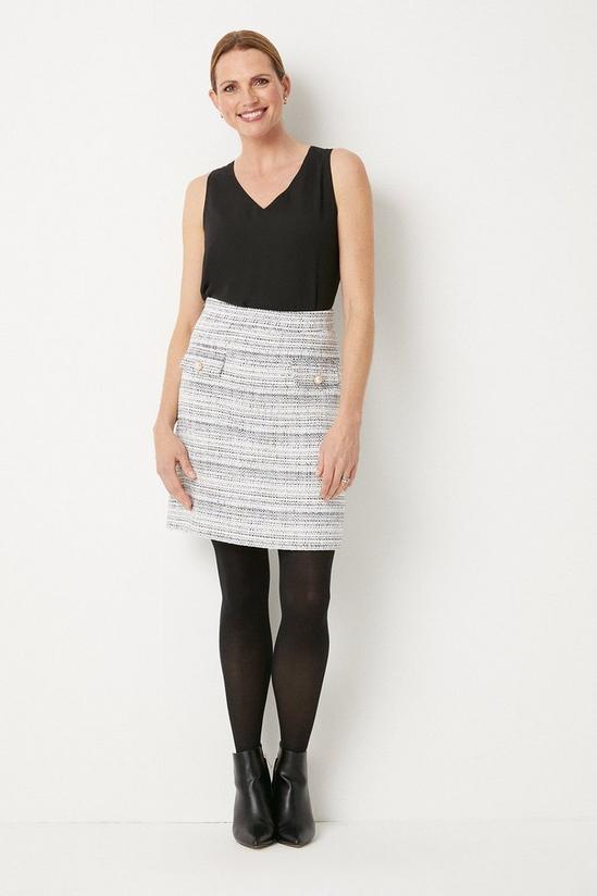 Wallis Stripe Pocket Detail Boucle Skirt 1