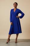 Wallis Blue Jersey Wrap Midi Dress thumbnail 1