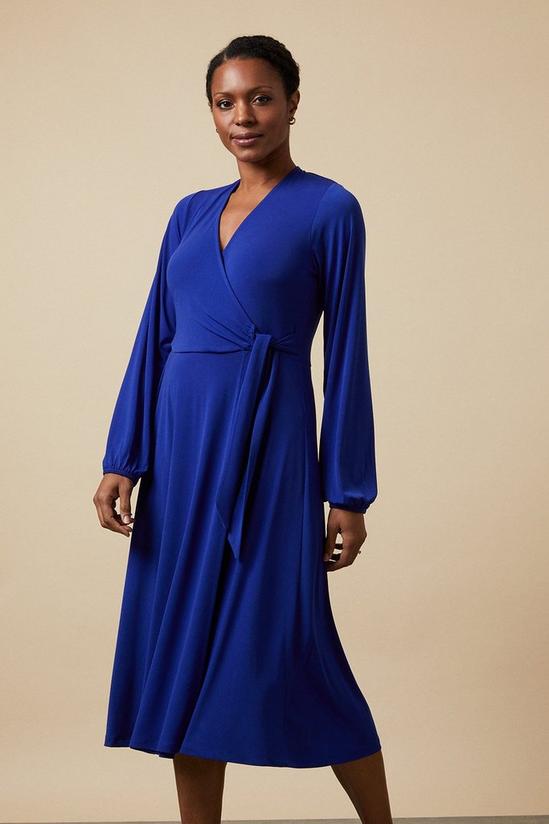 Wallis Blue Jersey Wrap Midi Dress 2