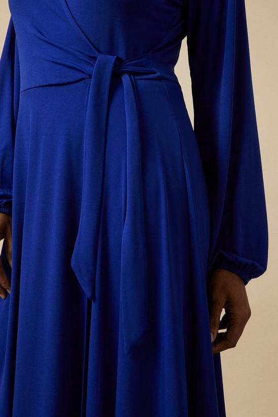 Wallis Blue Jersey Wrap Midi Dress 6