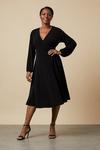 Wallis Black Jersey Wrap Midi Dress thumbnail 2
