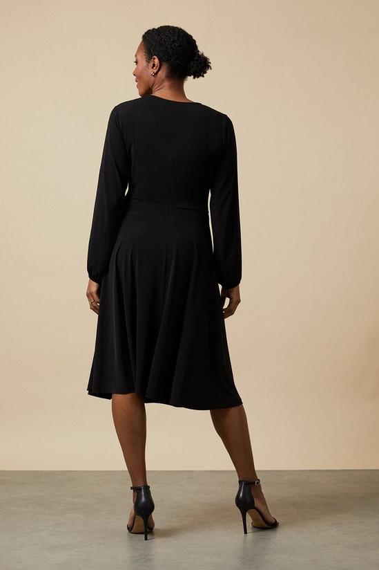 Wallis Black Jersey Wrap Midi Dress 3