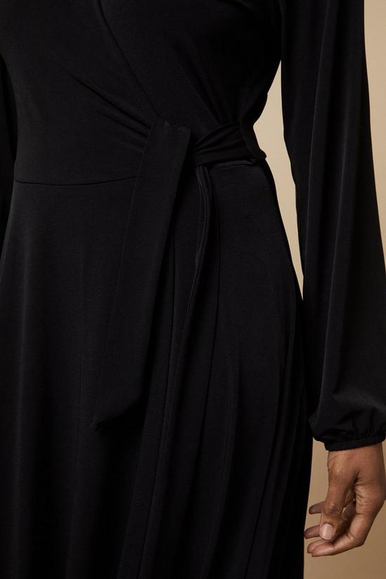 Wallis Black Jersey Wrap Midi Dress 5