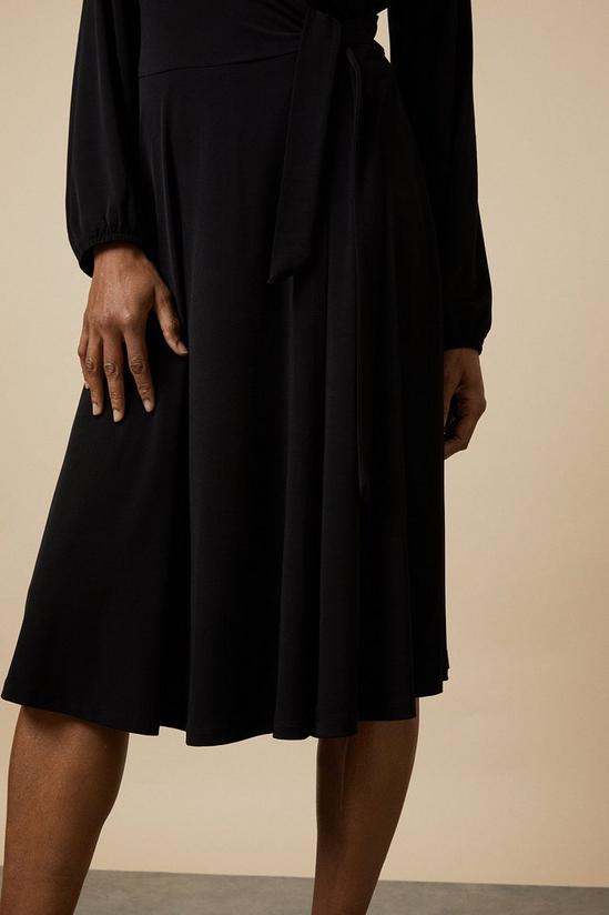 Wallis Black Jersey Wrap Midi Dress 6
