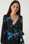 Wallis Blue Floral Jersey Wrap Midi Dress thumbnail 2