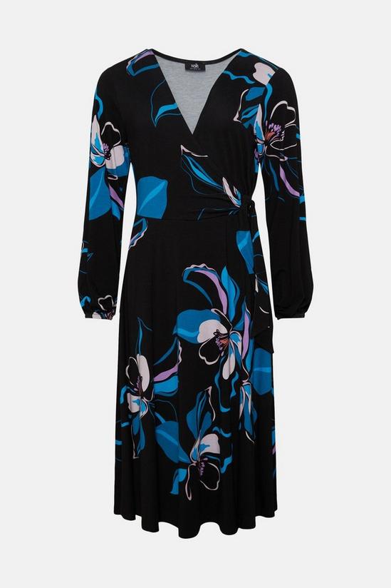 Wallis Blue Floral Jersey Wrap Midi Dress 5