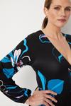 Wallis Blue Floral Jersey Wrap Midi Dress thumbnail 6