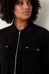 Wallis Curve Black Jersey Pocket Detail Shirt thumbnail 4