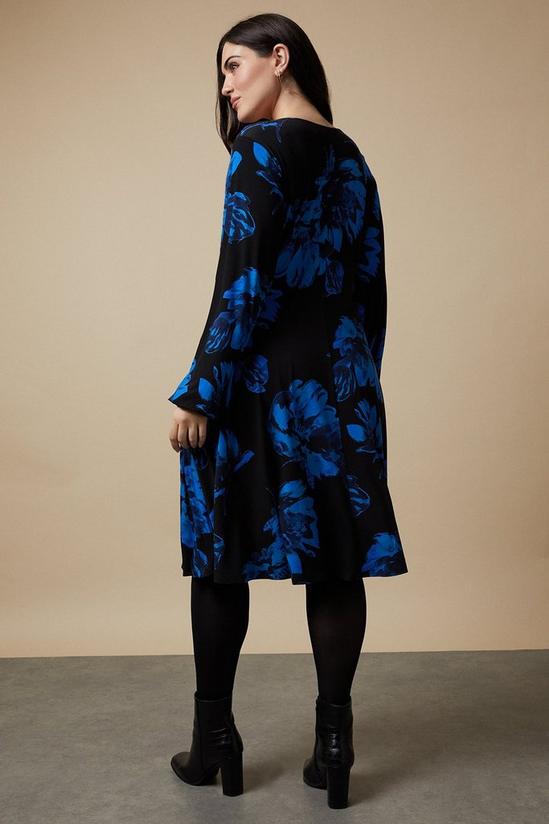 Wallis Curve Blue Floral Jersey Wrap Midi Dress 3