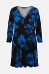 Wallis Curve Blue Floral Jersey Wrap Midi Dress thumbnail 5