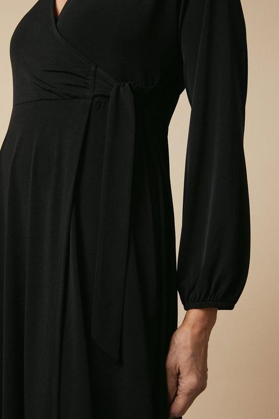 Wallis Petite Black Jersey Wrap Midi Dress 6