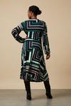 Wallis Tall Green Geo Jersey Wrap Midi Dress thumbnail 3
