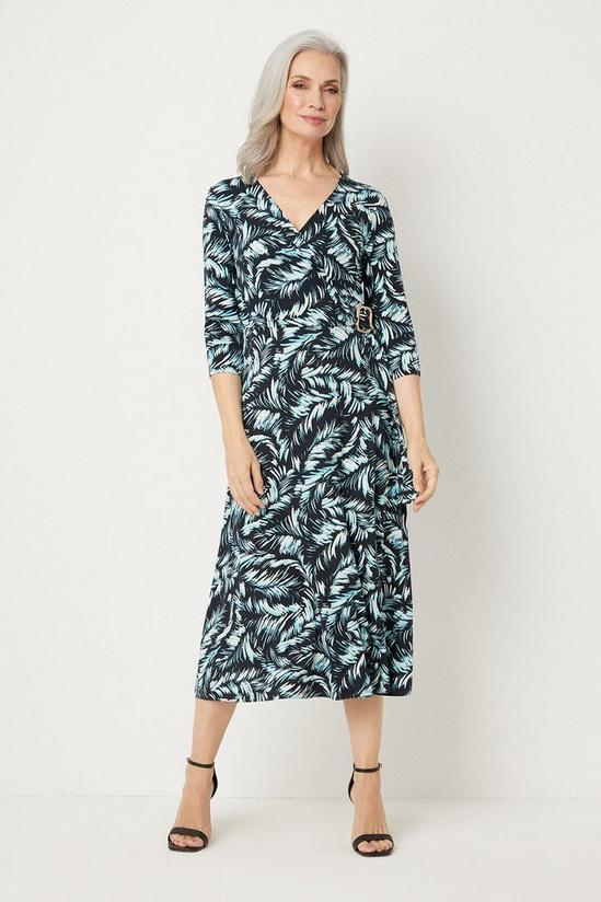 Wallis Palm Print Jersey Wrap Dress 1