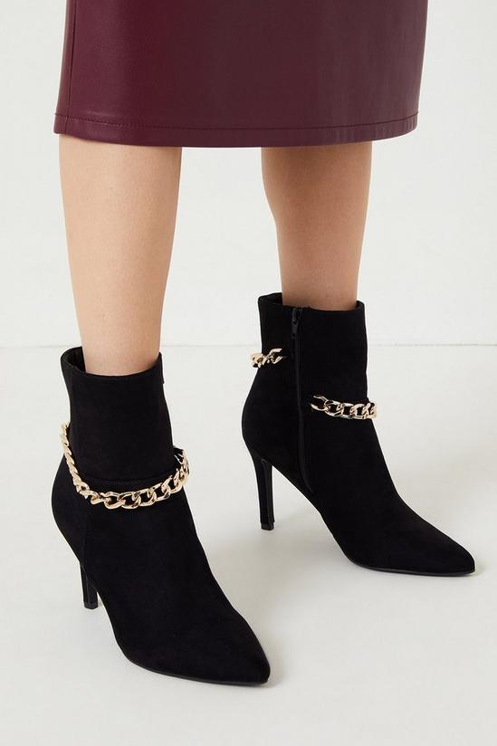 Wallis Moriah Chain Detail Heeled Ankle Boots 1
