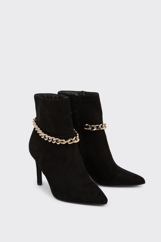 Wallis Moriah Chain Detail Heeled Ankle Boots 4