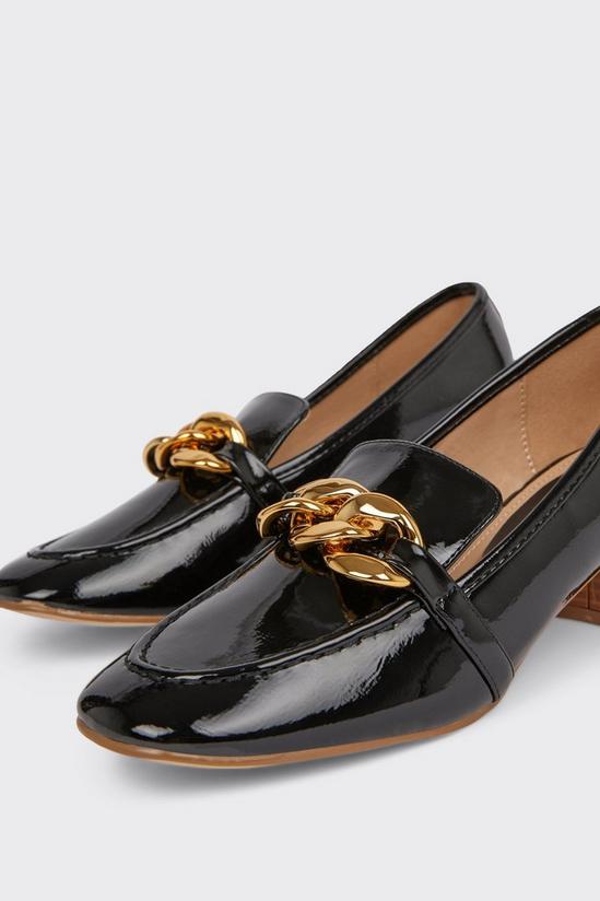 Wallis Lucinda Chain Detail Heeled Loafers 4