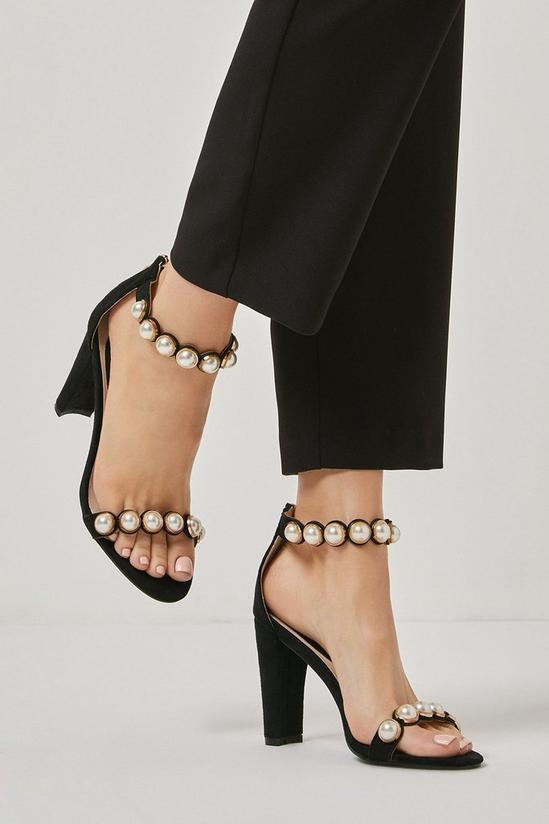 Wallis Samba Pearl Detail Heeled Sandals 1