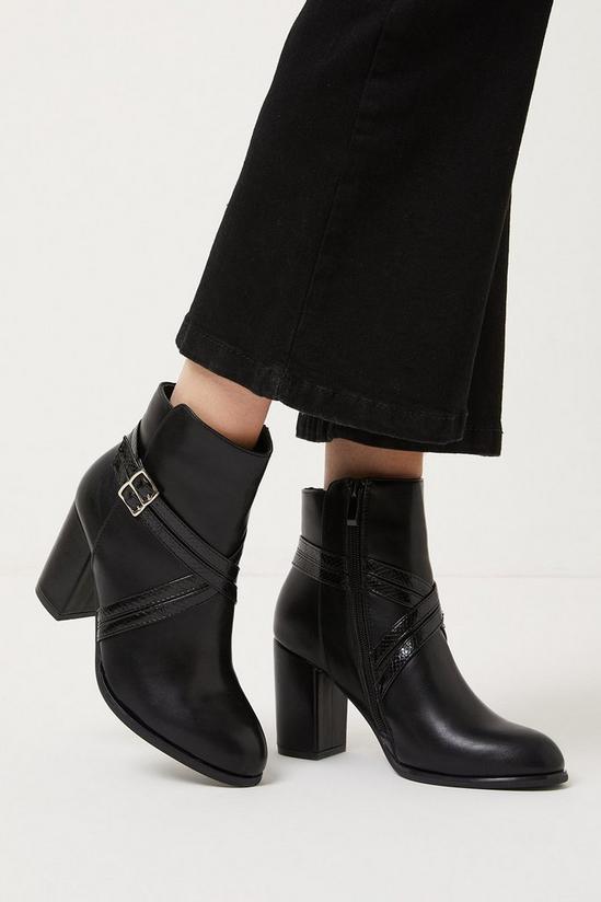 Wallis Mochi Crossover Strap Heeled Ankle Boots 1
