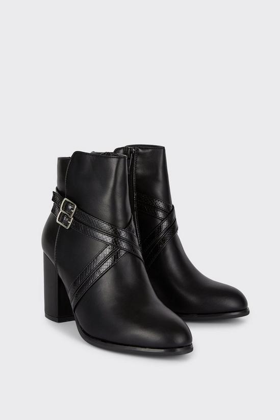 Wallis Mochi Crossover Strap Heeled Ankle Boots 3
