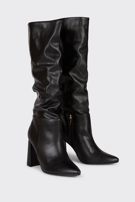 Wallis Krista Heeled Pointed Ruched Long Boots 3
