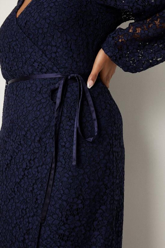 Wallis Curve Lace Ruffle Wrap Midi Dress 6