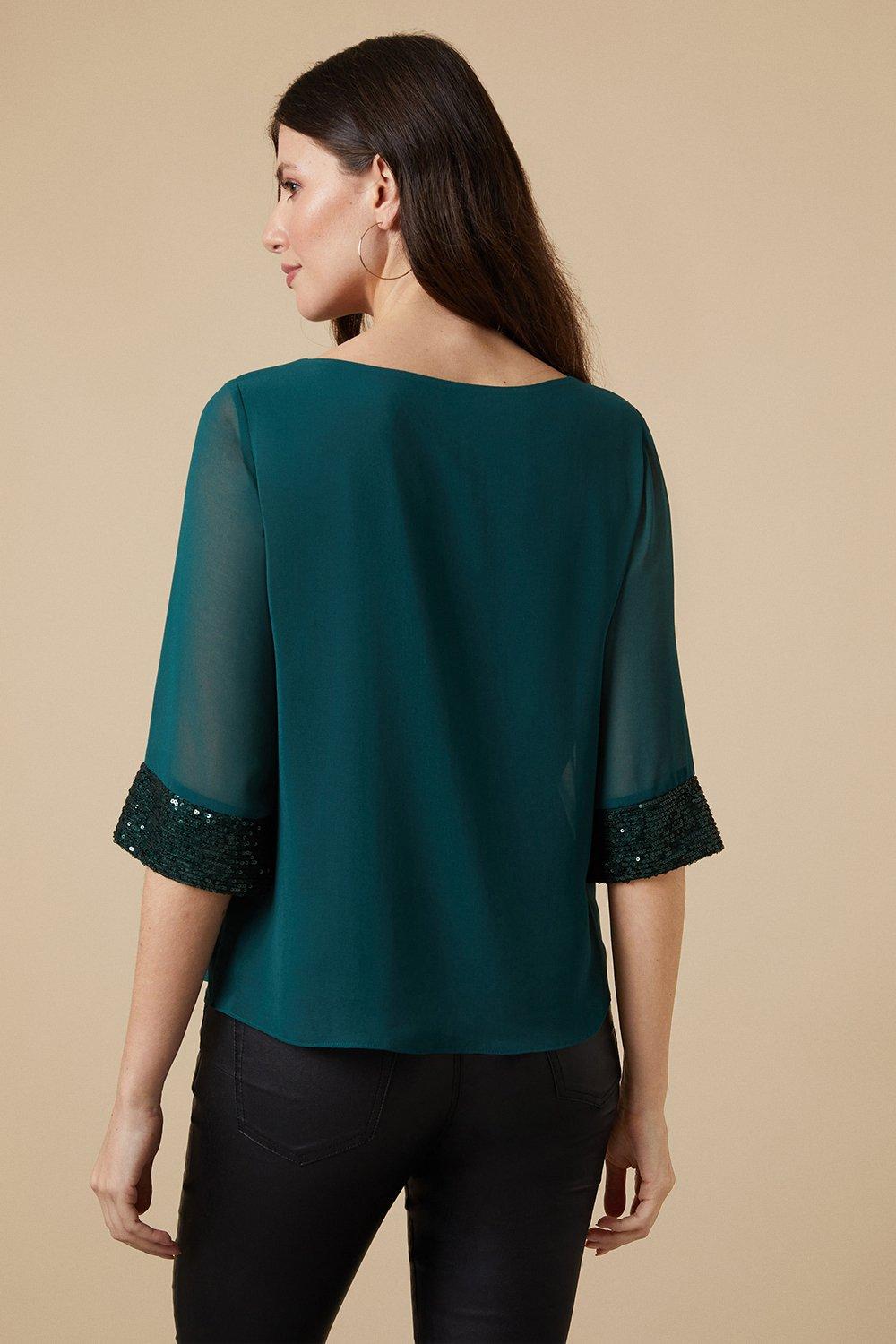 Wallis green best sale sequin top