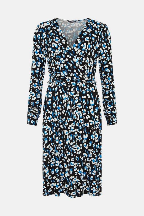 Wallis Blue Leopard Jersey Midi Dress 5