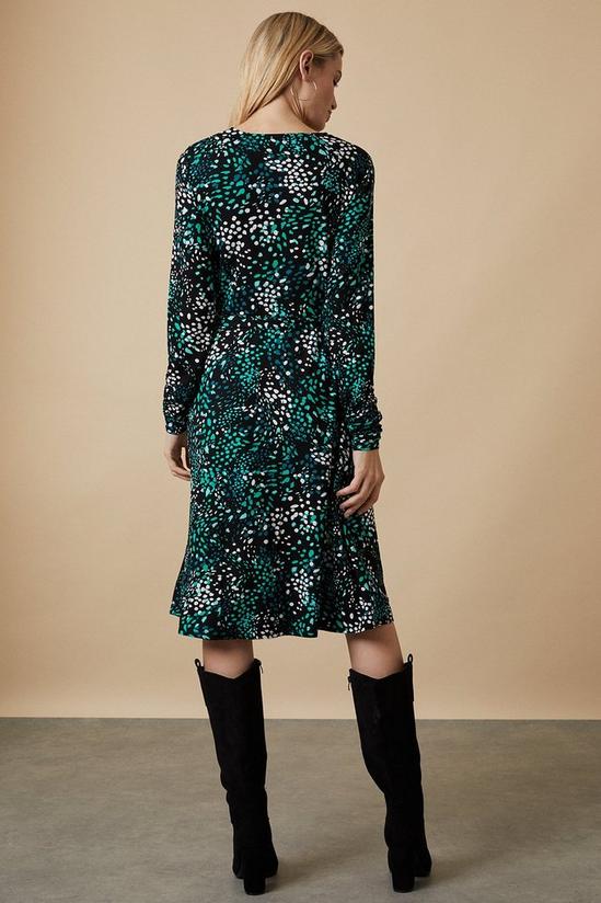 Wallis Green Abstract Jersey Midi Dress 3